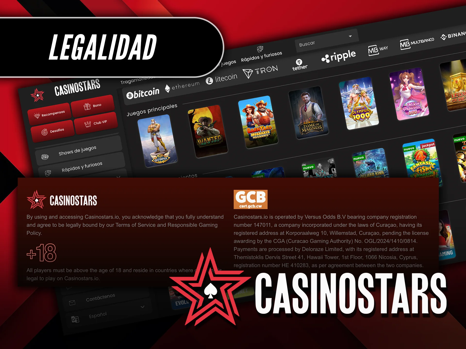 Juega con confianza conociendo la legalidad de Casinostars.