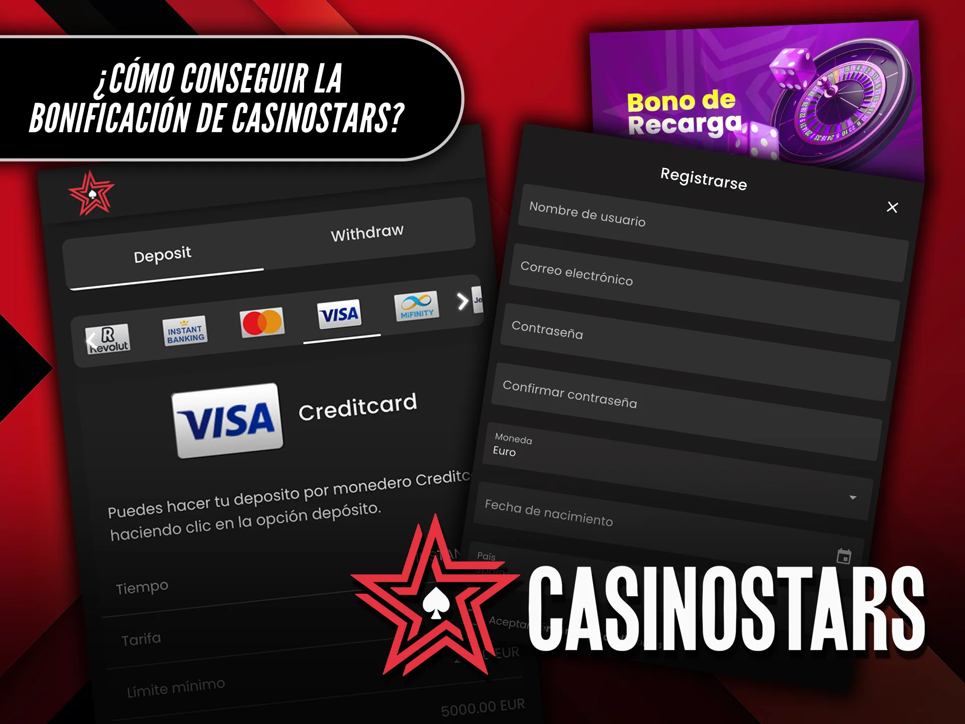 Aprende cómo conseguir la bonificación de Casinostars paso a paso.