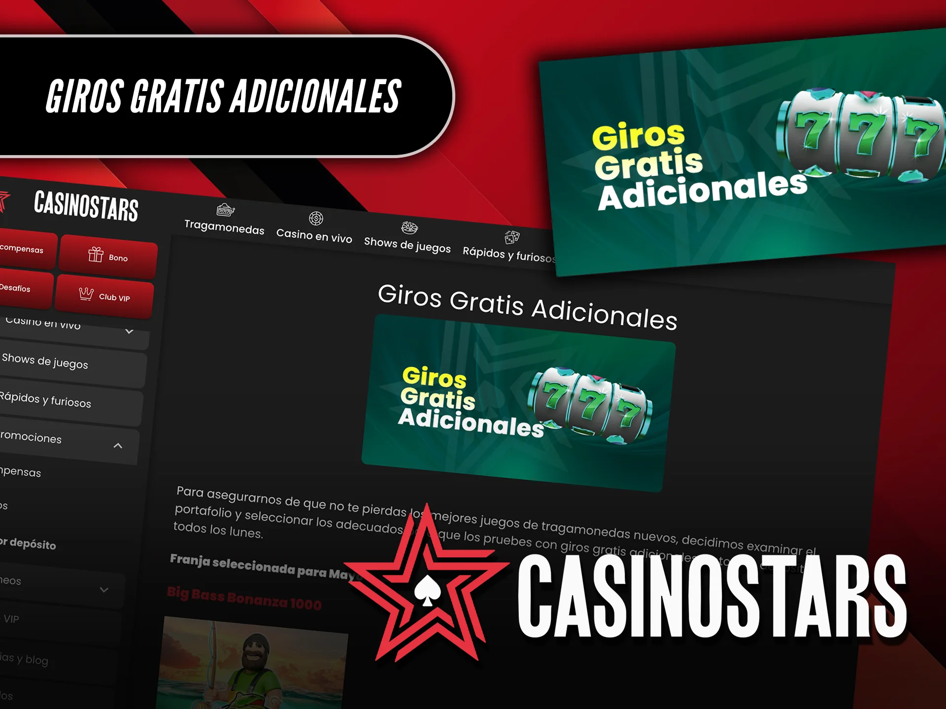 Consigue giros gratis adicionales y aumenta tus oportunidades en Casinostars.