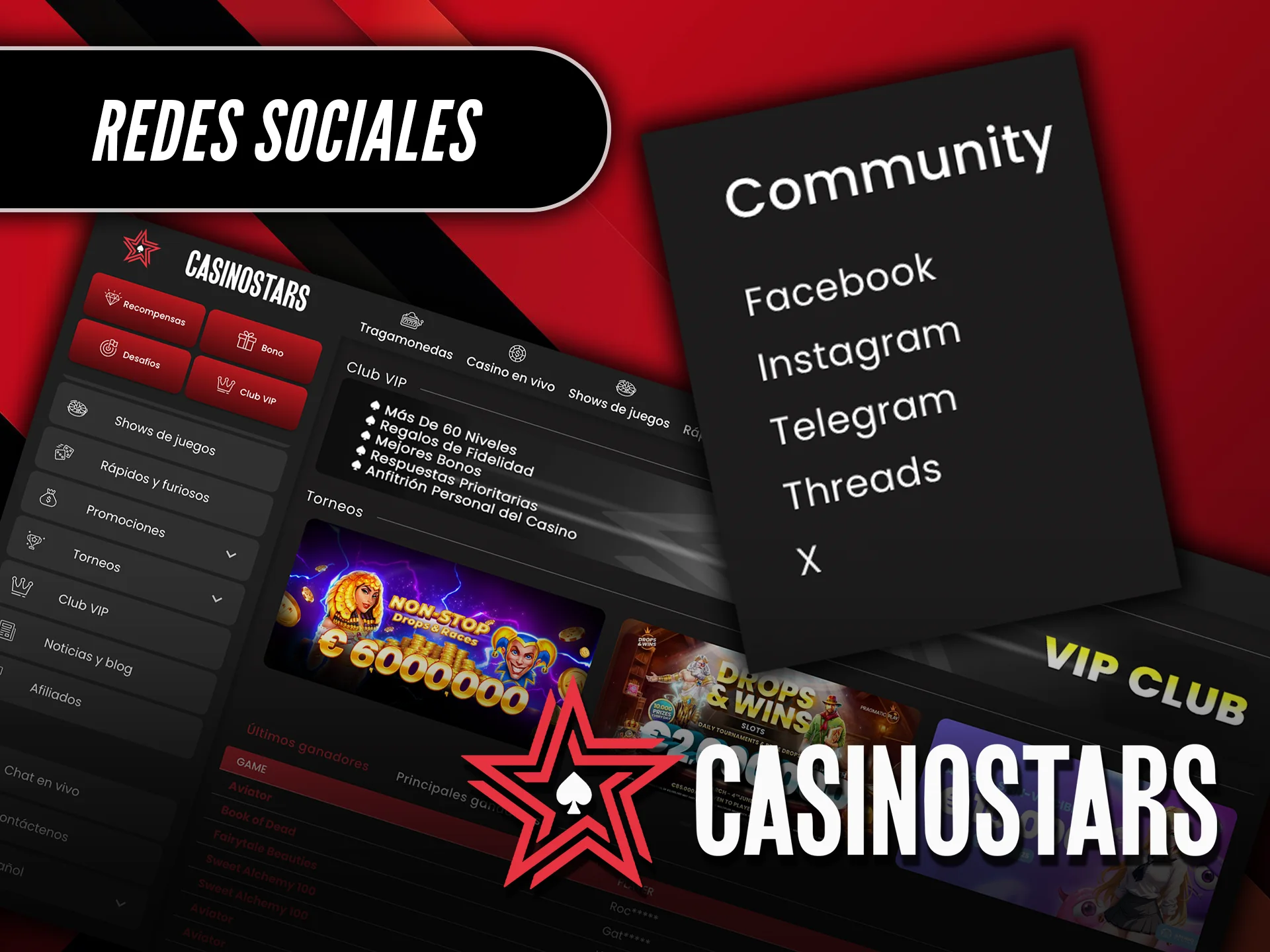 Síguenos en redes sociales y mantente al día con Casinostars.