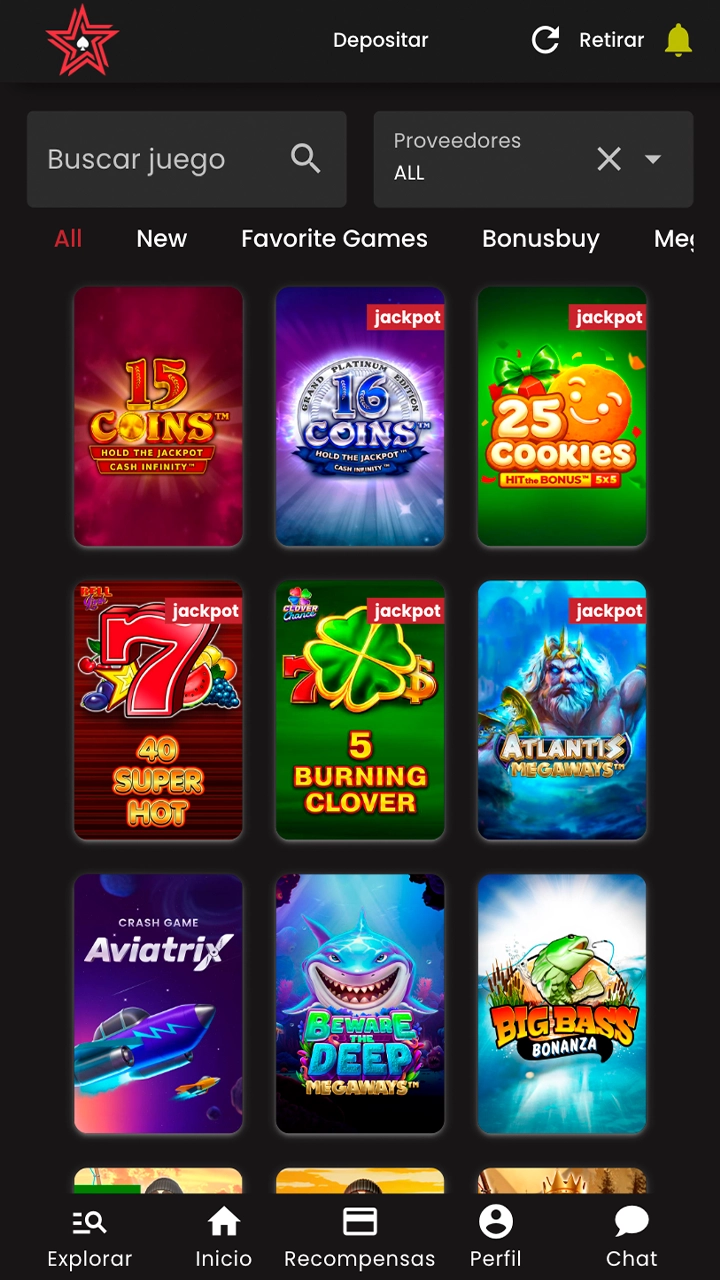 Elija un juego y haga una apuesta ganadora en Casinostars.