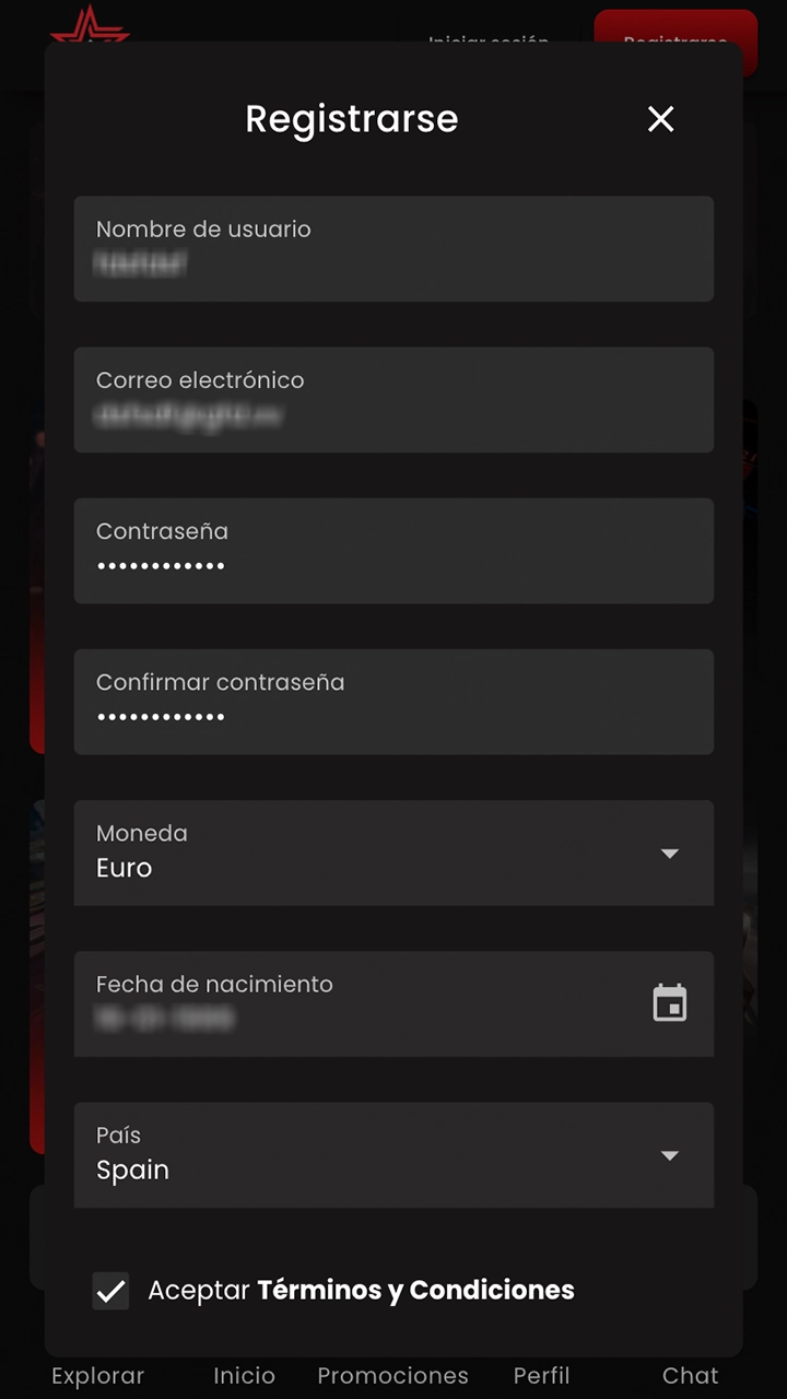 Crear una cuenta repersonalizada con Casinostars.