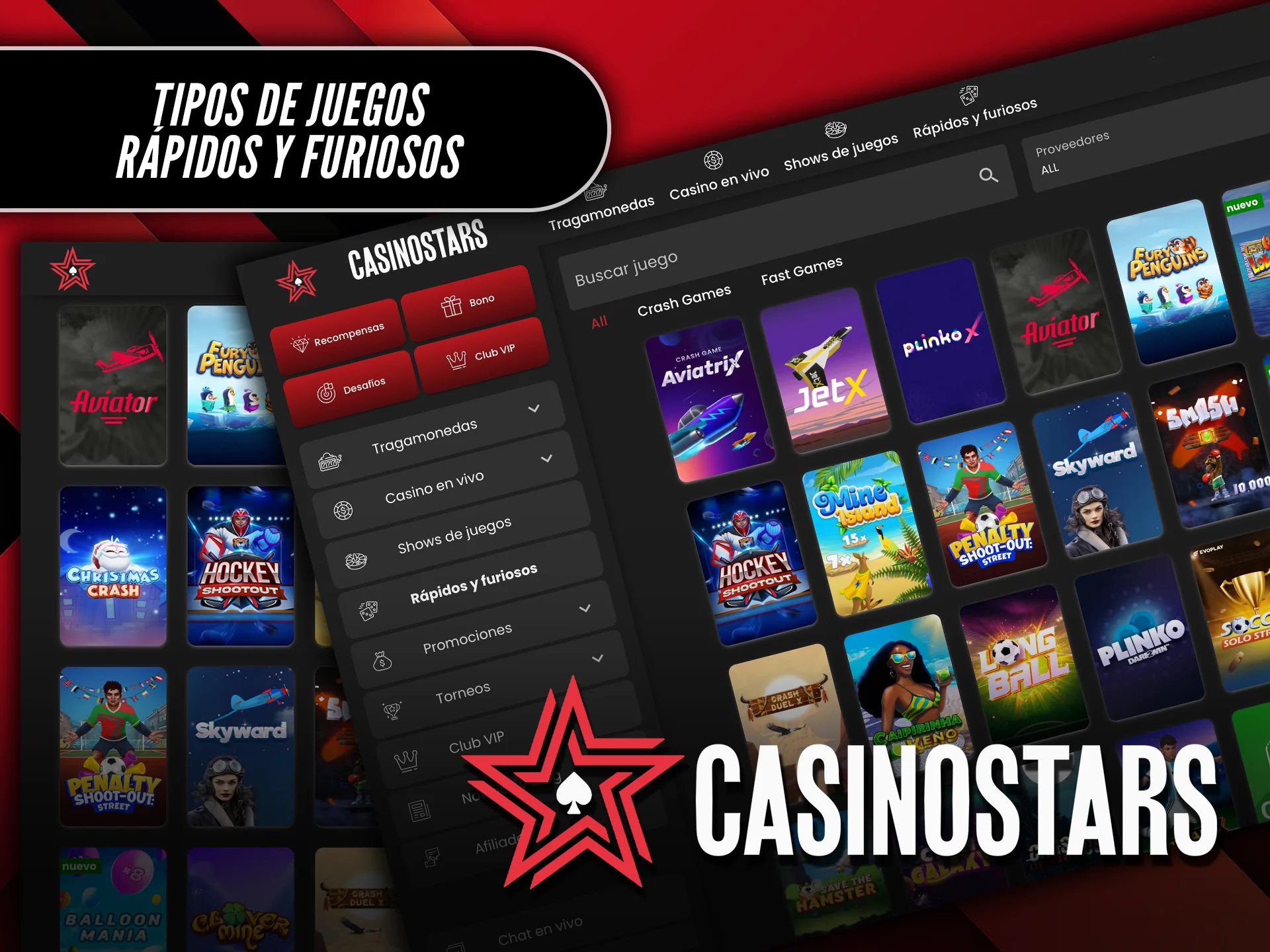 Explora los tipos de juegos rápidos y furiosos disponibles en Casinostars.