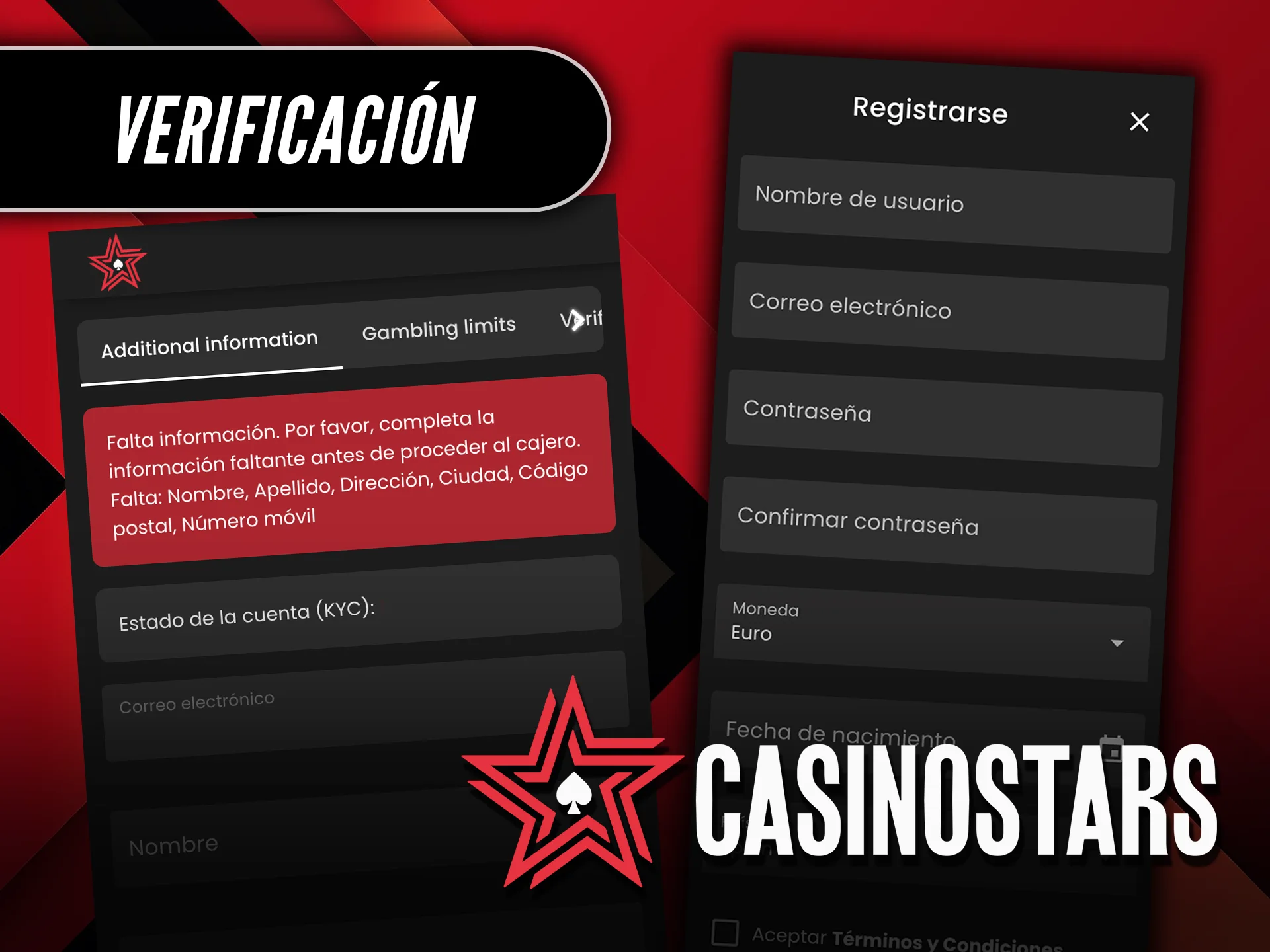 Completa la verificación en Casinostars y accede sin límites.
