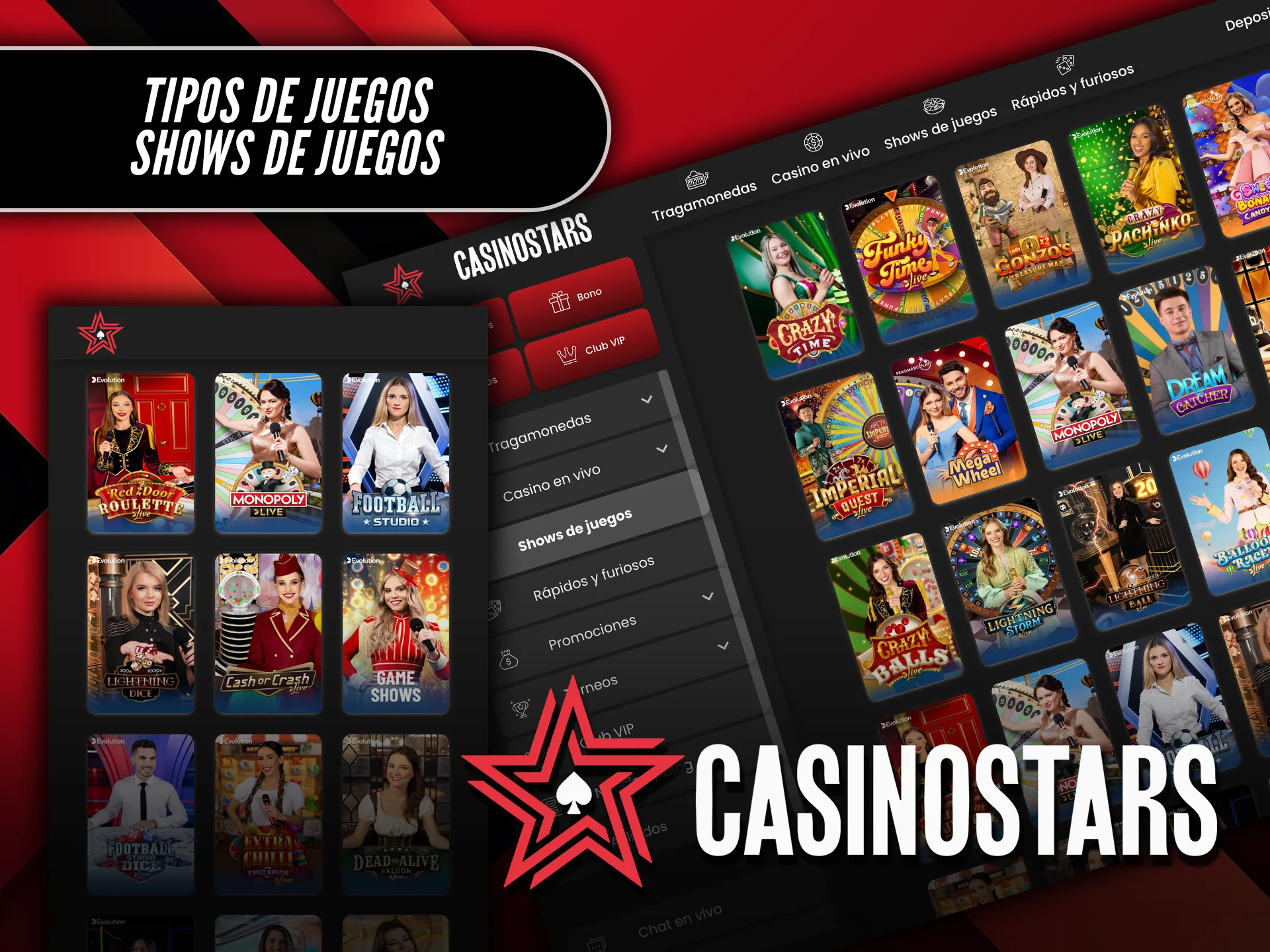 Descubre los tipos de juegos disponibles en los shows de Casinostars.