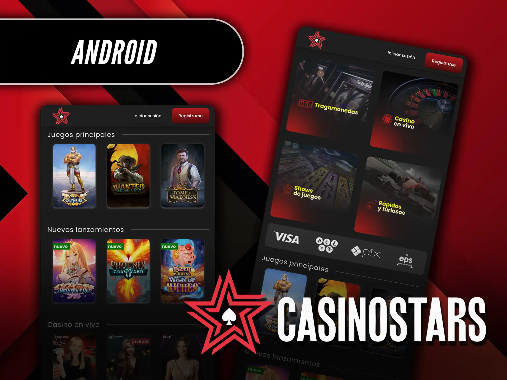 Descarga la app de Casinostars para Android y juega sin límites.