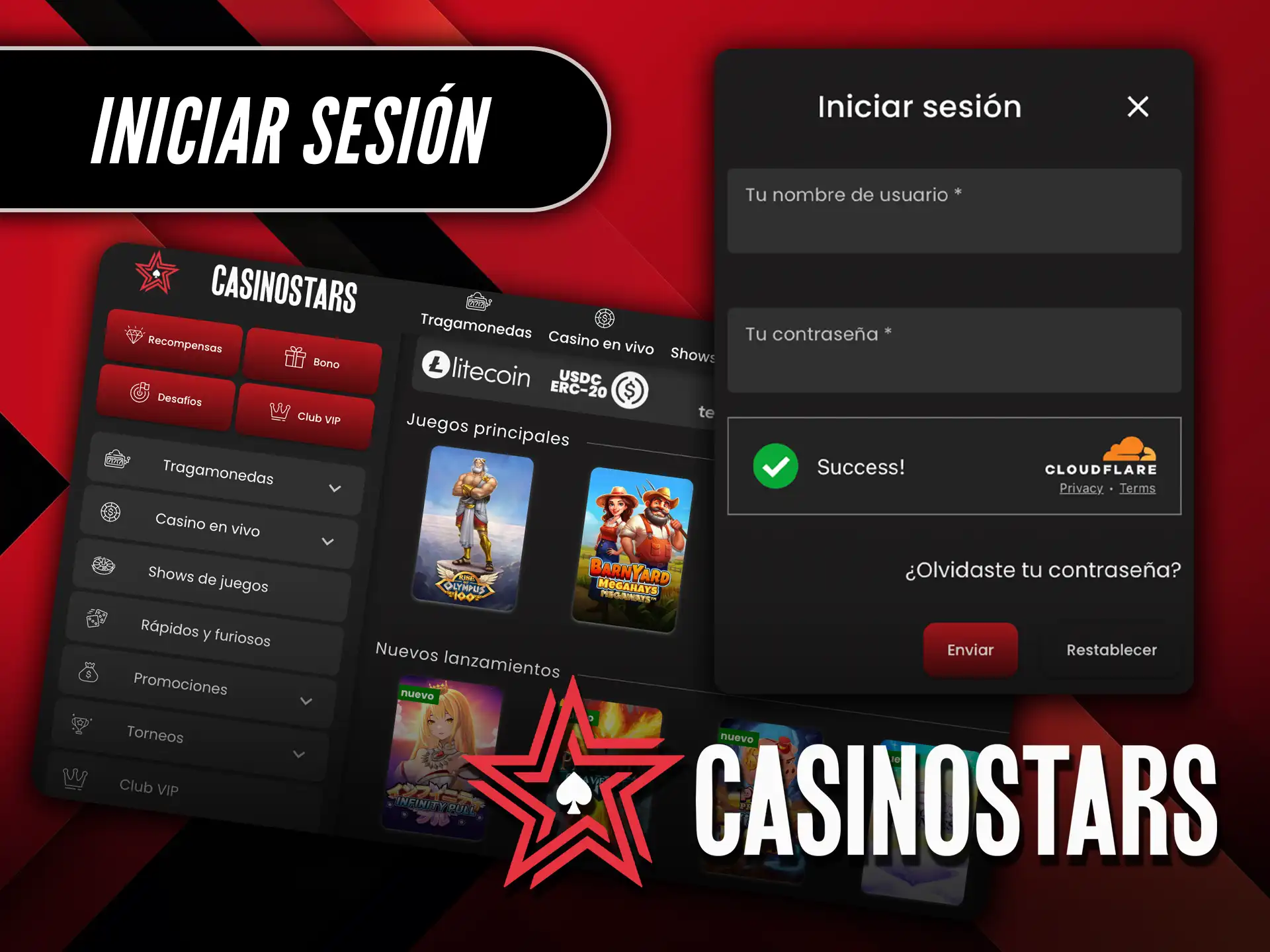 Inicia sesión en Casinostars y consigue tus ganancias y bonificaciones hoy mismo.