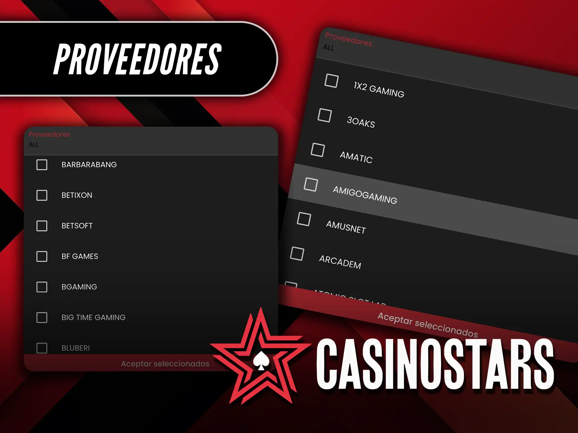 Proveedores de juegos de primer nivel en Casinostars.