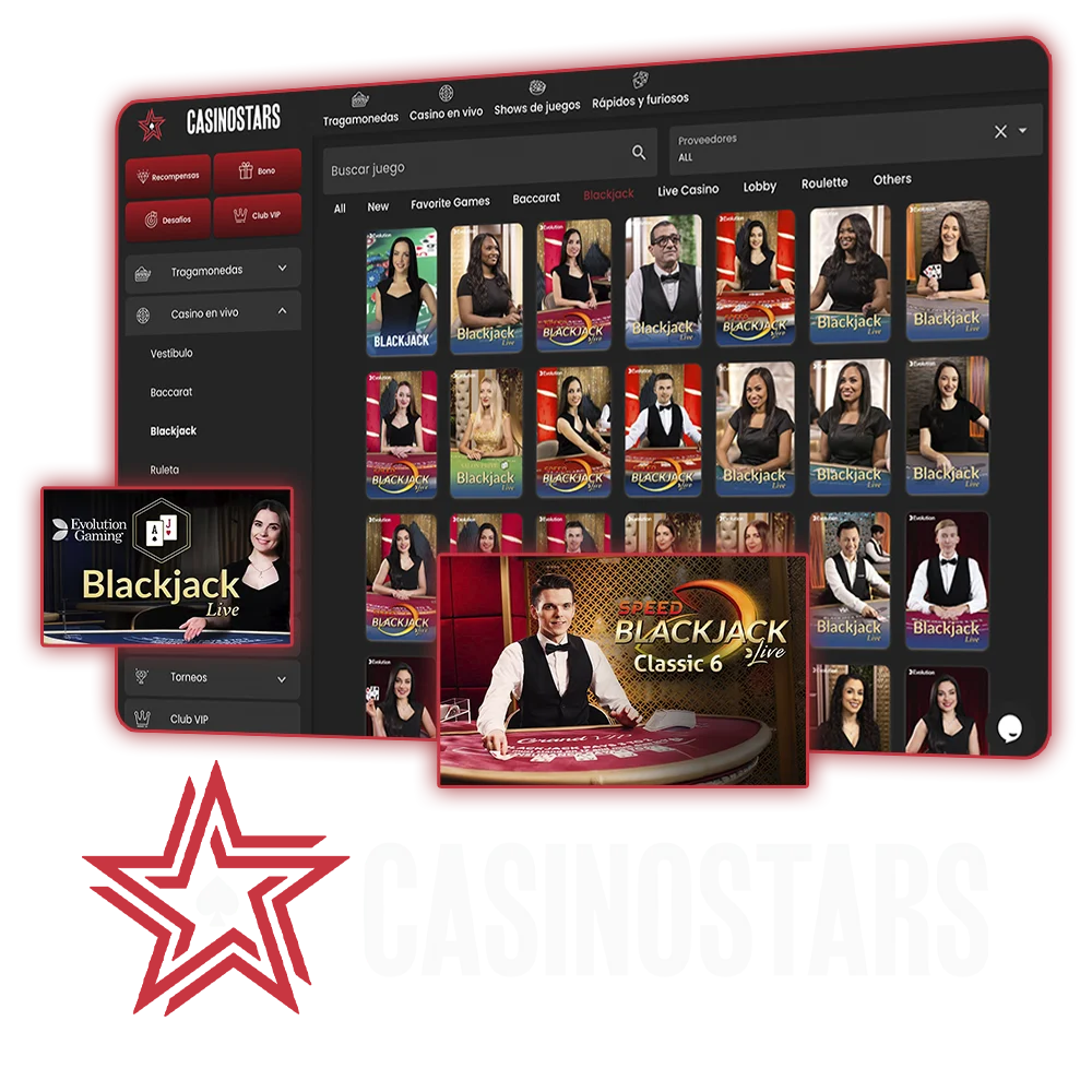 Vence al crupier en el clásico Blackjack y gana el premio mayor en Casino Stars.