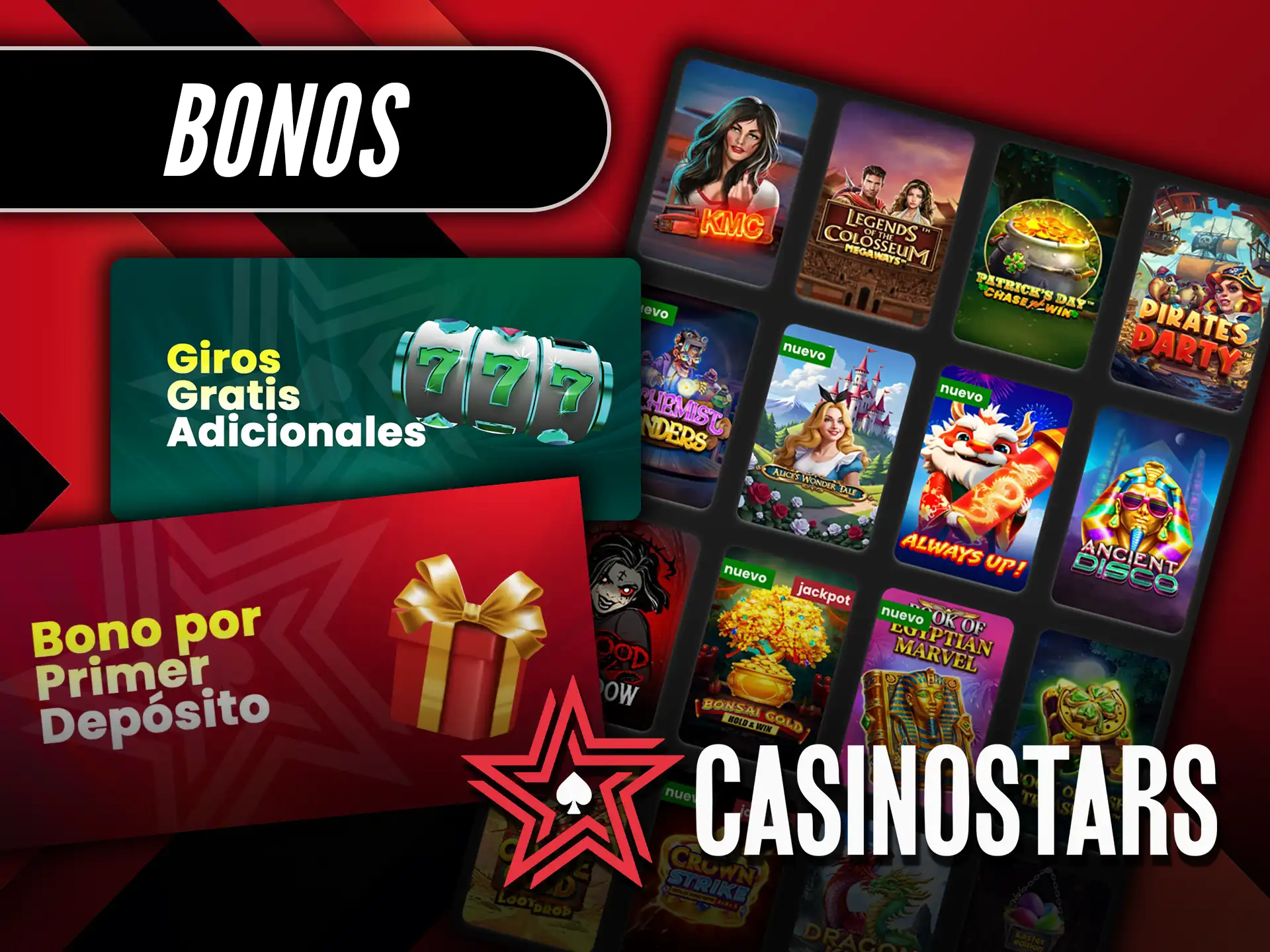 Reclama tus Bonos actuales para jugar a las emocionantes slots con Compra de Bono en Casino Stars.