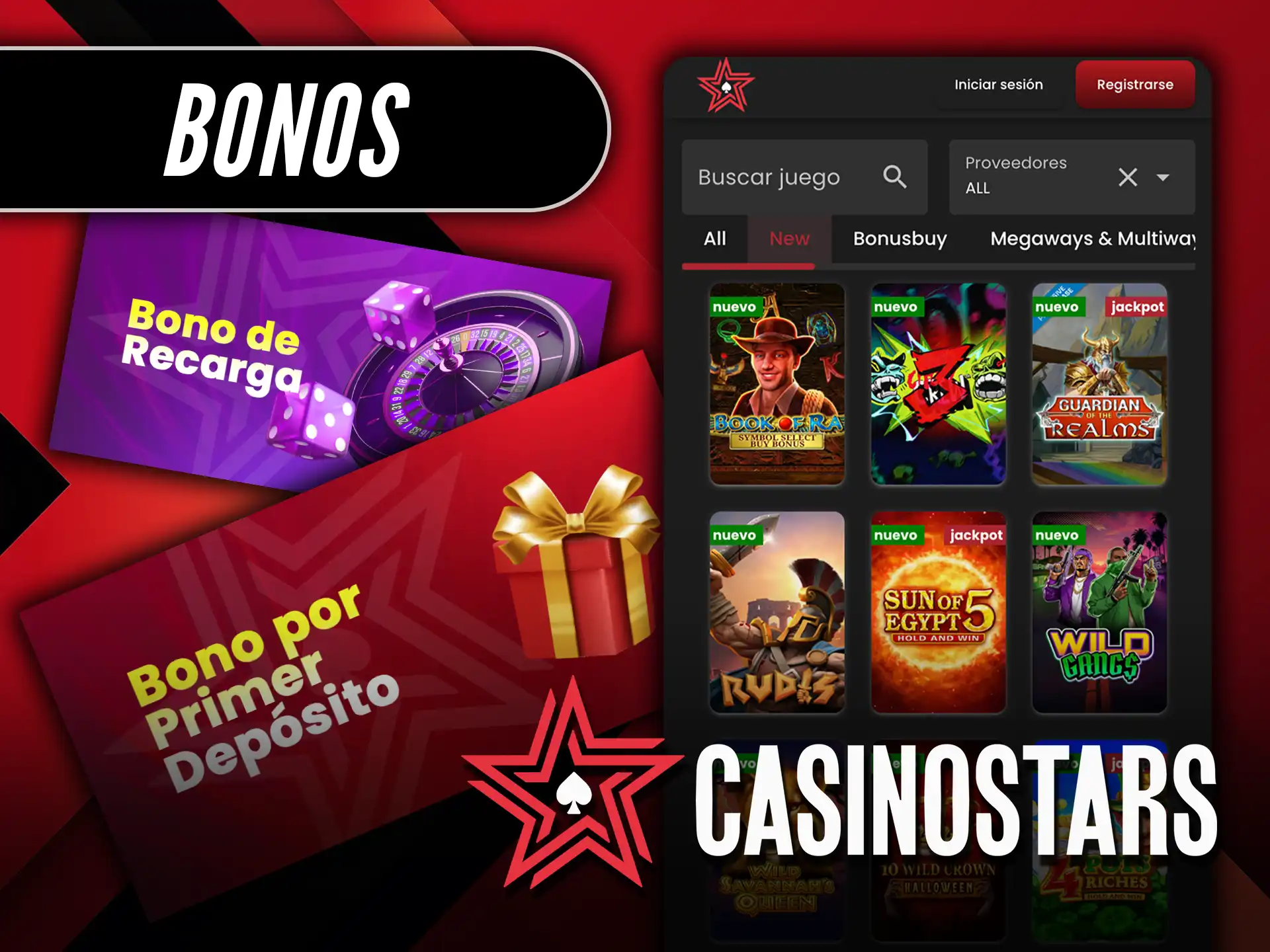 Consigue los bonos actuales exclusivos para Tragamonedas nuevas que ofrece Casino Stars.